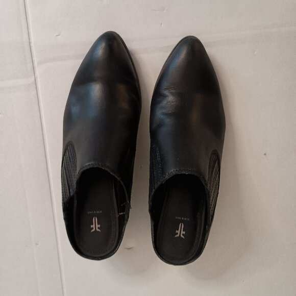 Frye Black Leather Slip-On Mule Clog Shoes Women’s Size 7M - Picture 5 of 16